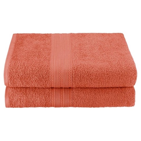 Superior Superior EF-BSHEET CO Eco-Friendly 100 Percent Ringspun Cotton Bath Sheet Towel Set - Coral; 2 Pieces EF-BSHEET CO